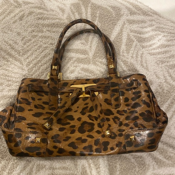 Stuart Weitzman cheetah print - great bag, one small flaw. Great gold details. - Picture 1 of 7